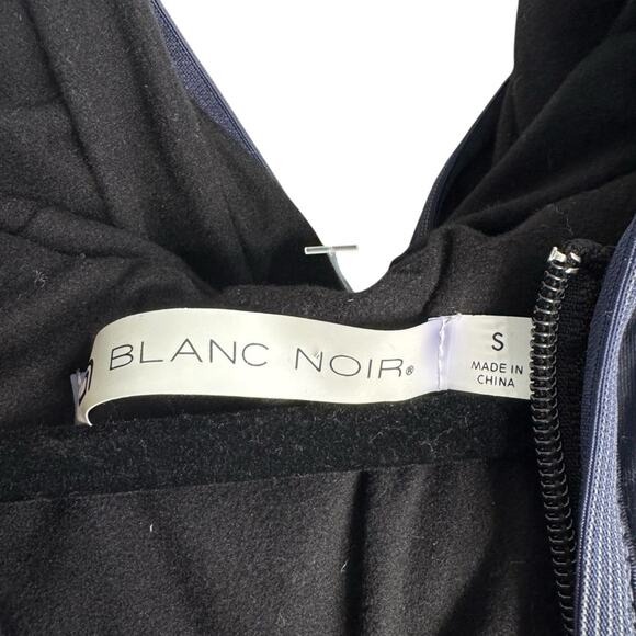 Blanc Noir Mesh Inset Reflective Midnight Blue Puffer Vest - Picture 2 of 7